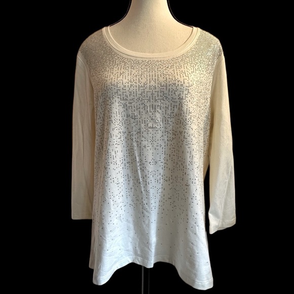 Women’s Chico’s Long Sleeve Knit Top with Sparkles - Size Large - NWOT - Picture 3 of 5